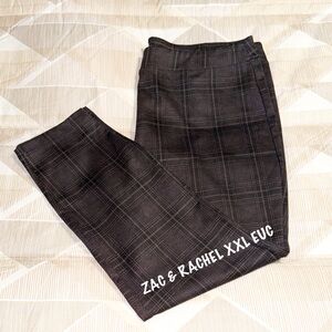 Zac & Rachel Women's Charcoal Plaid Dress Pants XXL EUC